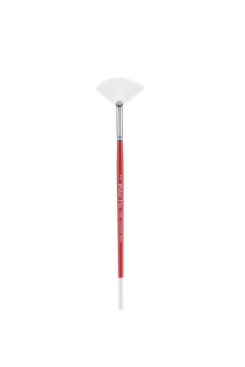 Creative Mark Polar Flo Professional Watercolor Brushes - Fan Assorted Size - Short Handle, Nickel-Plated Seamless Brass Ferrule - Art Paint Brushes for Acrylic Painting, Watercolor, Gouache, and More